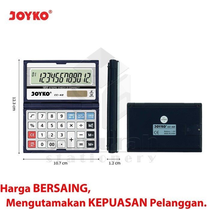 

Kalkulator Joyko CC 42 Lipat Mesin Hitung CC-42 / Calculator 12 Digit