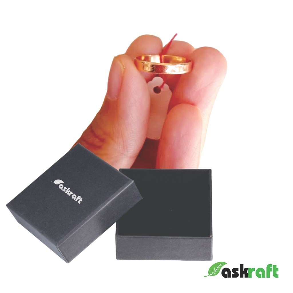 Askraft Cincin Polos Cincin Pria Cincin Tunangan Pria Cincin Emas Asli Murah