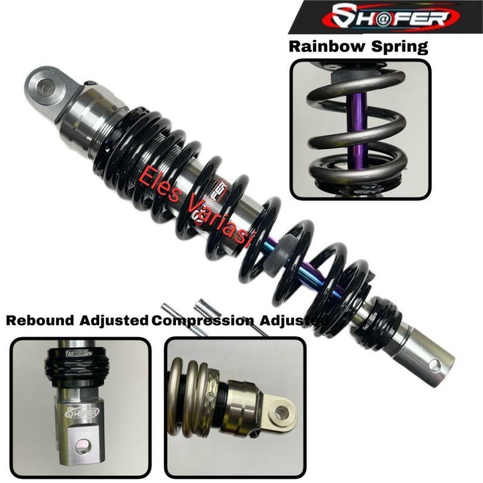 Shockbreaker shock Shafer thailand click fungsi uk 300/325MM vario mio - Hitam, 325mm