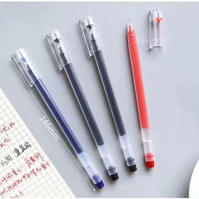 

Pulpen Gel Polos Isi 1pcs / Ballpoint Gel / 0.5mm Hitam Biru Merah