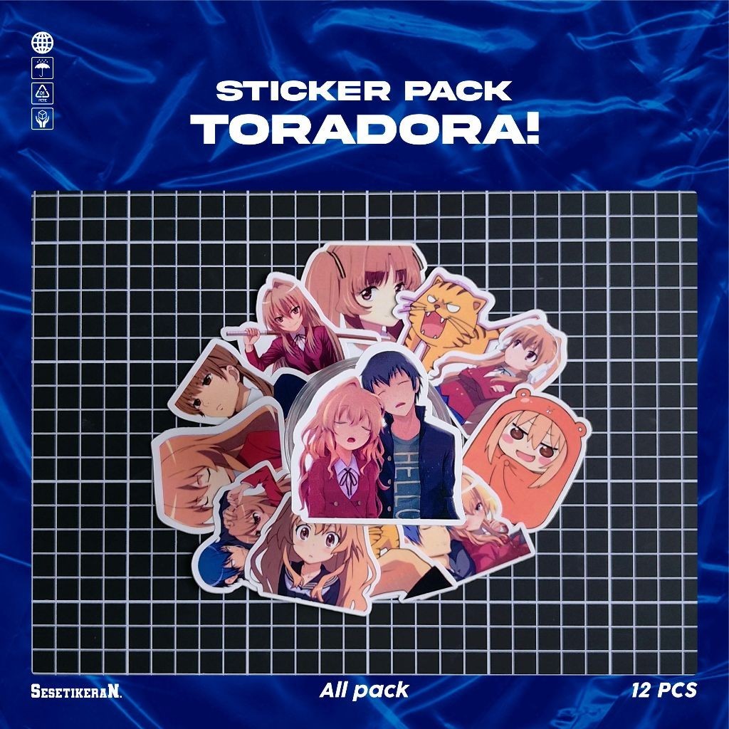 

COD✨ Sesetikeran Pack Anime Toradora !! Lucu Sticker Cute Keren Untuk Koper Laptop Skateboard