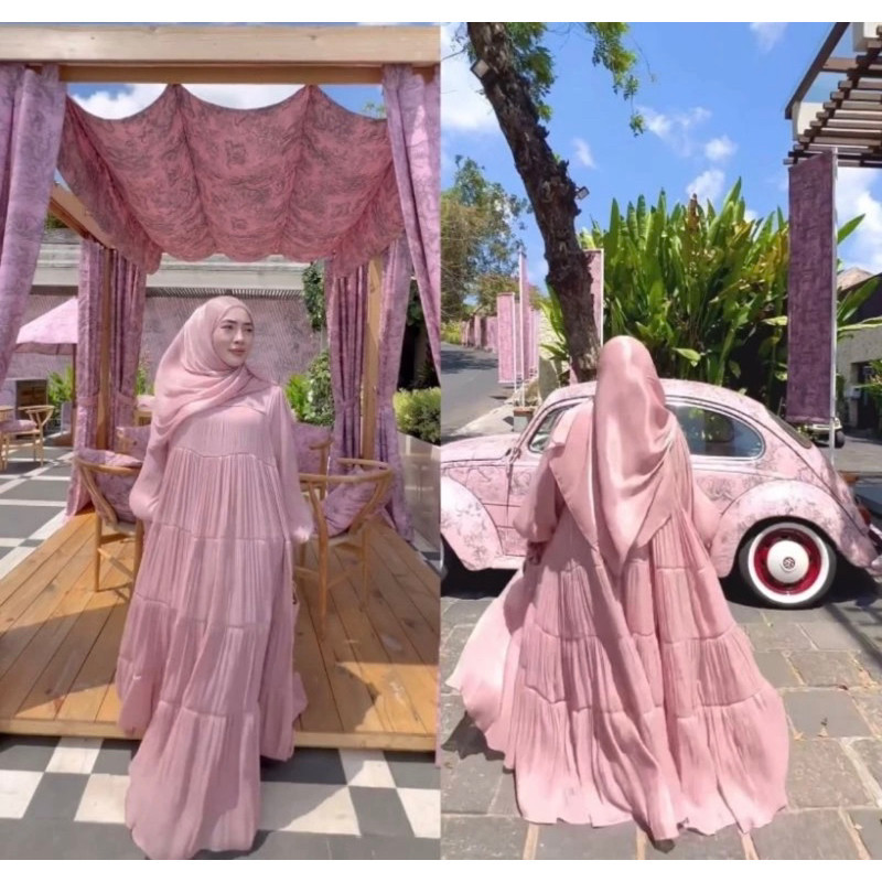 SALE Dress Bali shellasaukia  ORi Set hijab Shimmer Shimer Nabila Set Pashmina Hijab bali Shellasauk