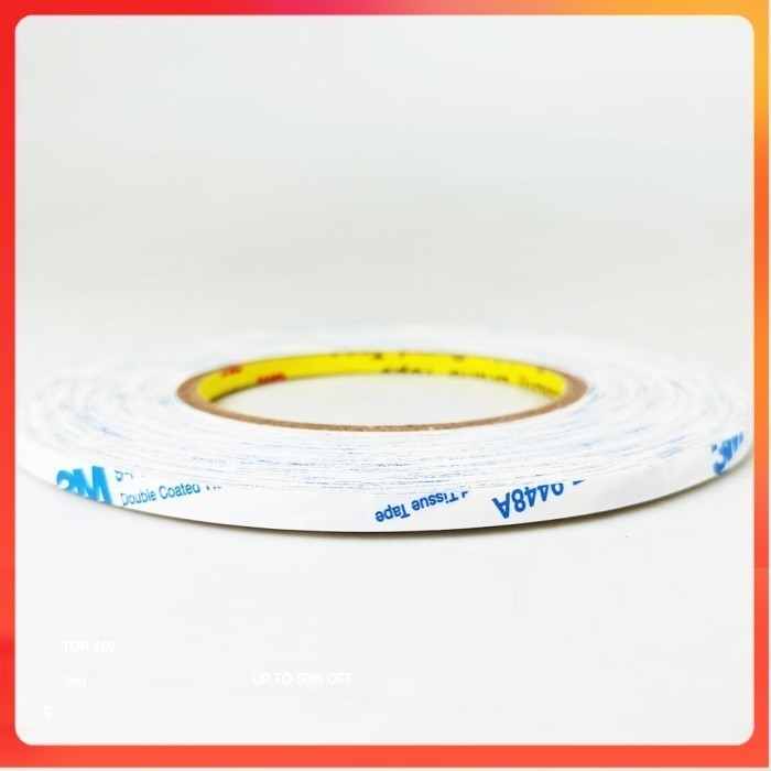 

Nuopeylo Lakban Double Side Strong Sticky Glue Tape 50M 5 mm - - White