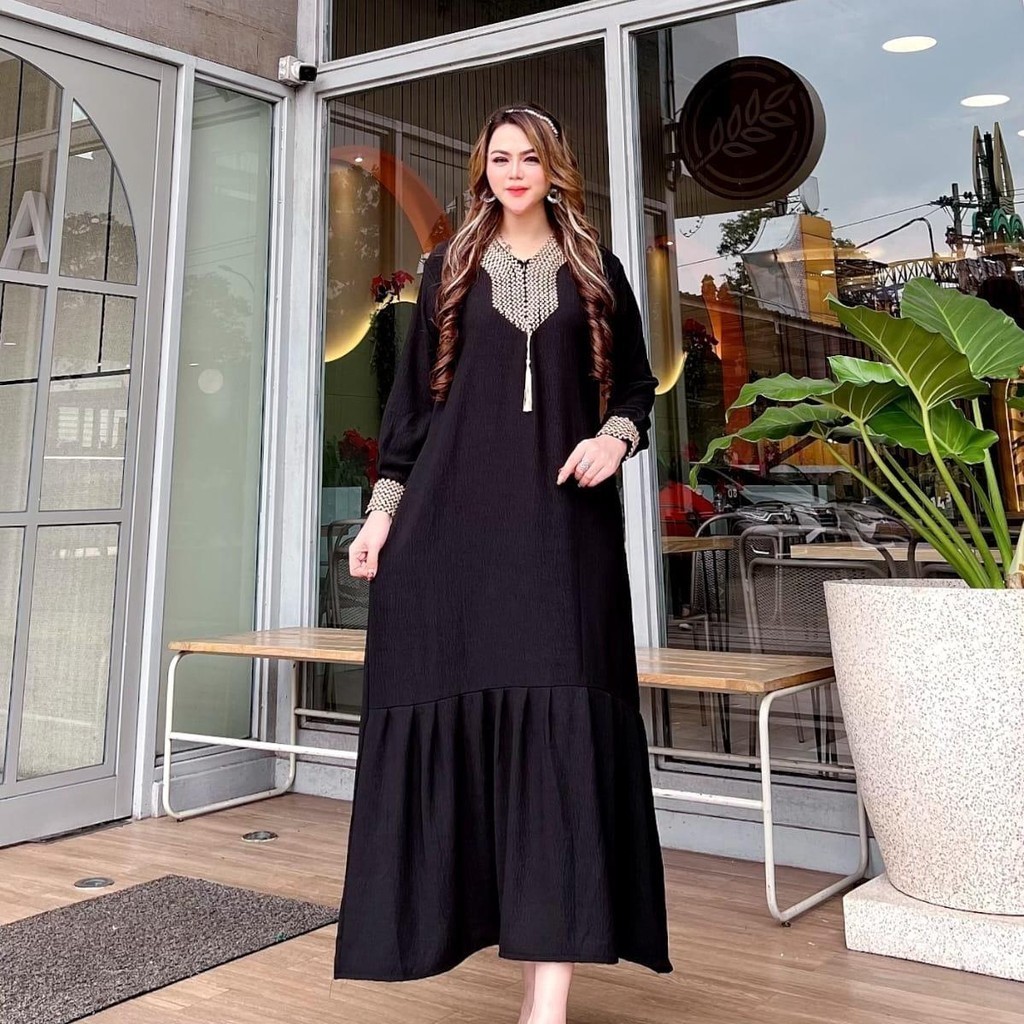 Model Terbaru Gamis Rayon Renda Sultan Premium Gamis Rayon Polos DRESS LEBARAN TERBARU