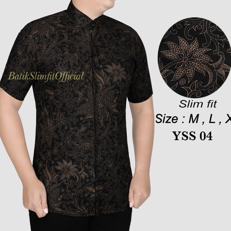 BATIK LENGAN PENDEK PRIA SLIMFIT (asli colin dion)