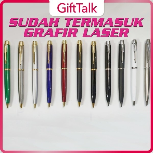

Pulpen Stainless Metal Parker Taiwan + Grafir Custom logo Promosi TW250