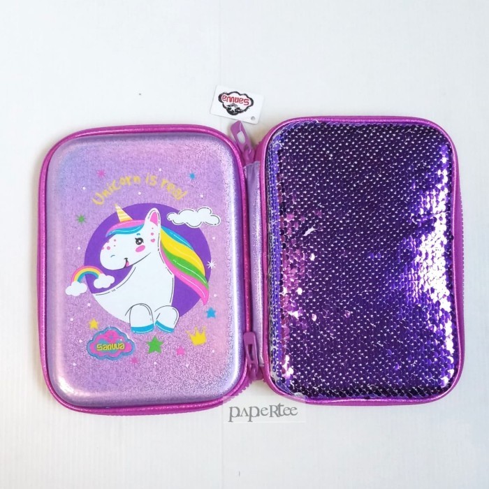 

Kotak Pensil Smiggle Sequin Merk Sansan Wawa Hologram