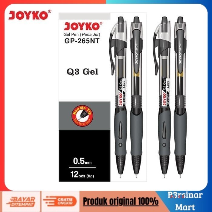 

[COD] DISKON Gel Pen / Pulpen Joyko GP265NT / Black / Q3 Gel / 0.5 mm / 1BOX 12PCS Hitam Berkualitas