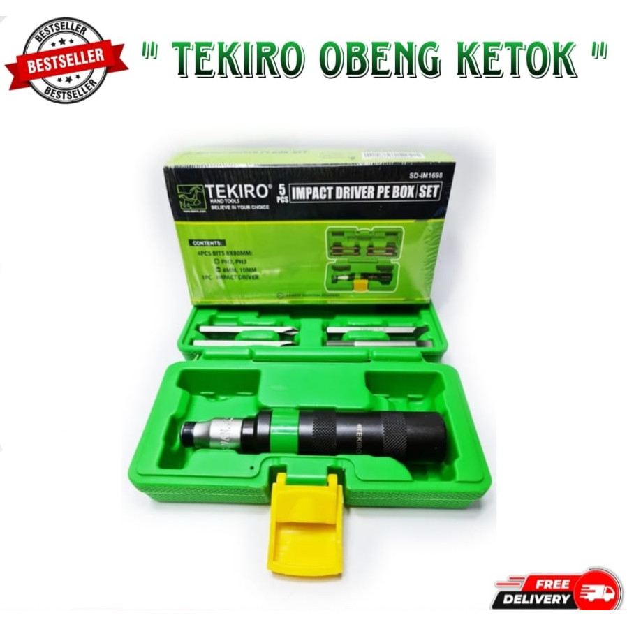 Obeng Ketok Set TEKIRO/ Obeng Ketok Putar OBENG KETOK TEKIRO 5PCS/IMPACT DRIVER SET TEKIRO 1/2 Obeng Getok