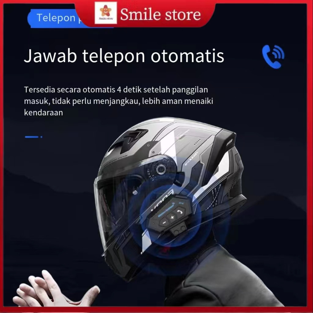 Helm headset Bluetooth dengan helm headset speaker headset tahan air bebas genggam dengan mikrofon
