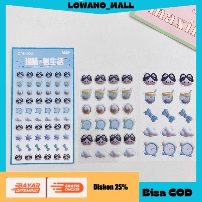 

[[BEST QUALITY]] TERLARIS Sticker Korean Style Stiker 3D Animal Cute Deco Sticker Stiker Lucu CLOUD CAT COD