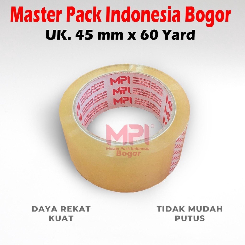 

Lakban Bening 45 mm x 60 Yard / Lakban Untuk Packing - Master Pack Indonesia Bandung