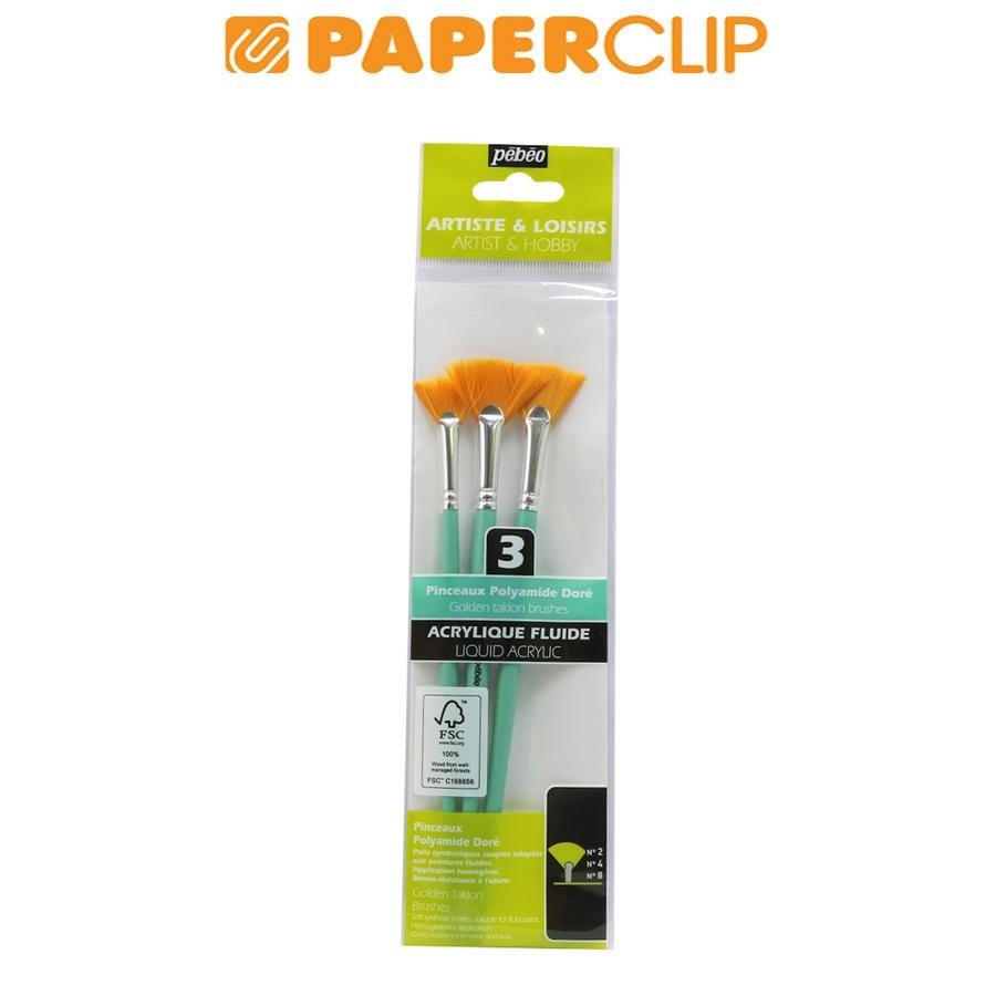 

KUAS LUKIS PEBEO GOLDEN TAKLON ARTIST & HOBBY SET 3 952307