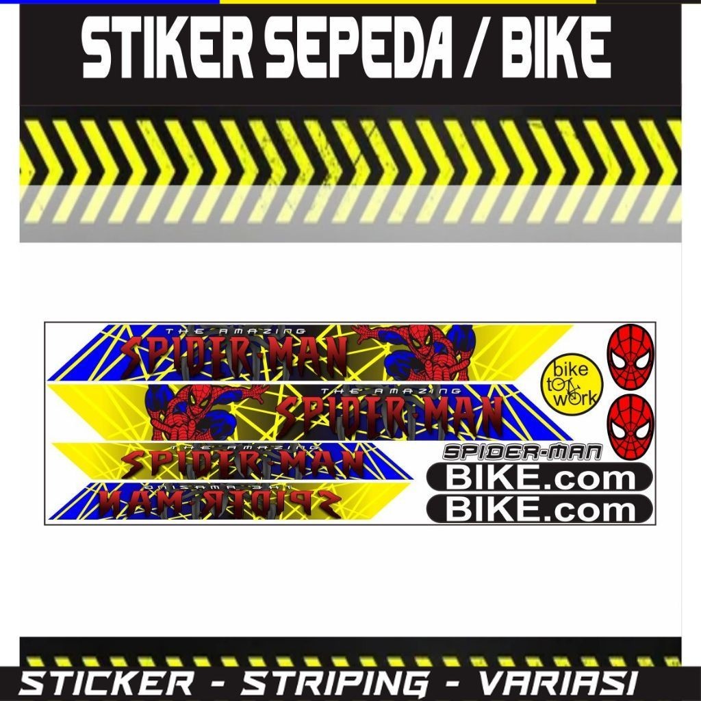 MOTIF VIRAL / STIKER SEPEDAH / STRIPING SIDERMAN BIKE SEPEDAH VARIASI MOTIF