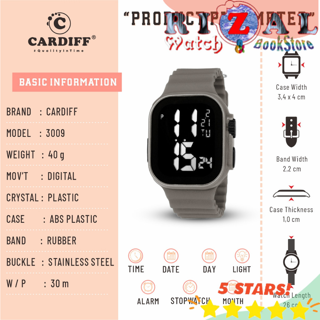 CARDIFF LCD 3009 Jam Tangan Digital Water Resist