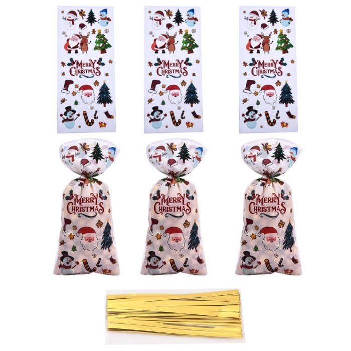 

Goodie Bag isi 50 Kantong Permen Natal Christmas Kantong Kue Cookie - MOTIF SANTA