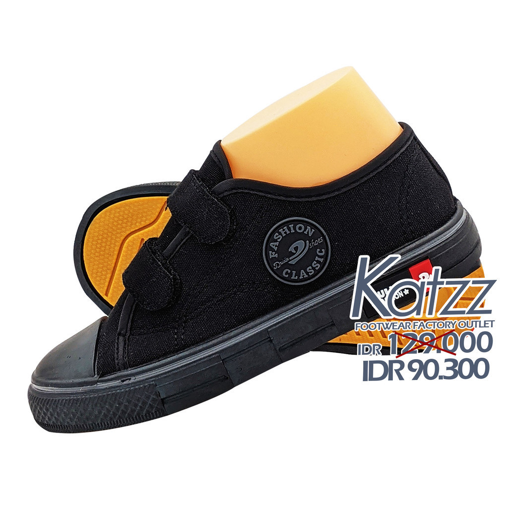 Katzz - Sepatu Sekolah Warna Hitam Uk 29 - 36  / Sepatu Sekolah Anak SD Laki - Laki Perempuan / Sepa