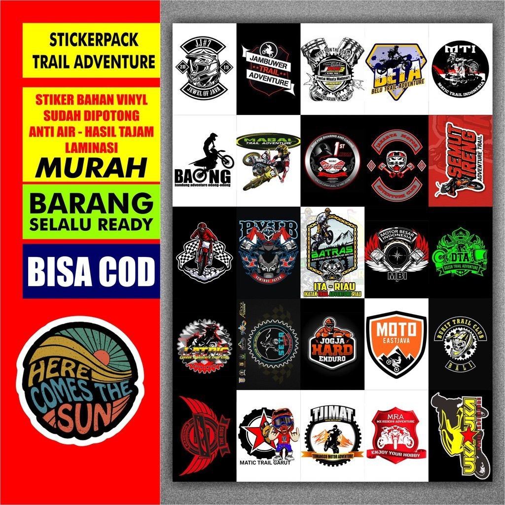 STIKER PACK MOTOR KOMUNITAS TRAIL ADVENTURE, HEREX, C70 - HEREK STICKER AESTHETICS STIKER MOBIL BOY