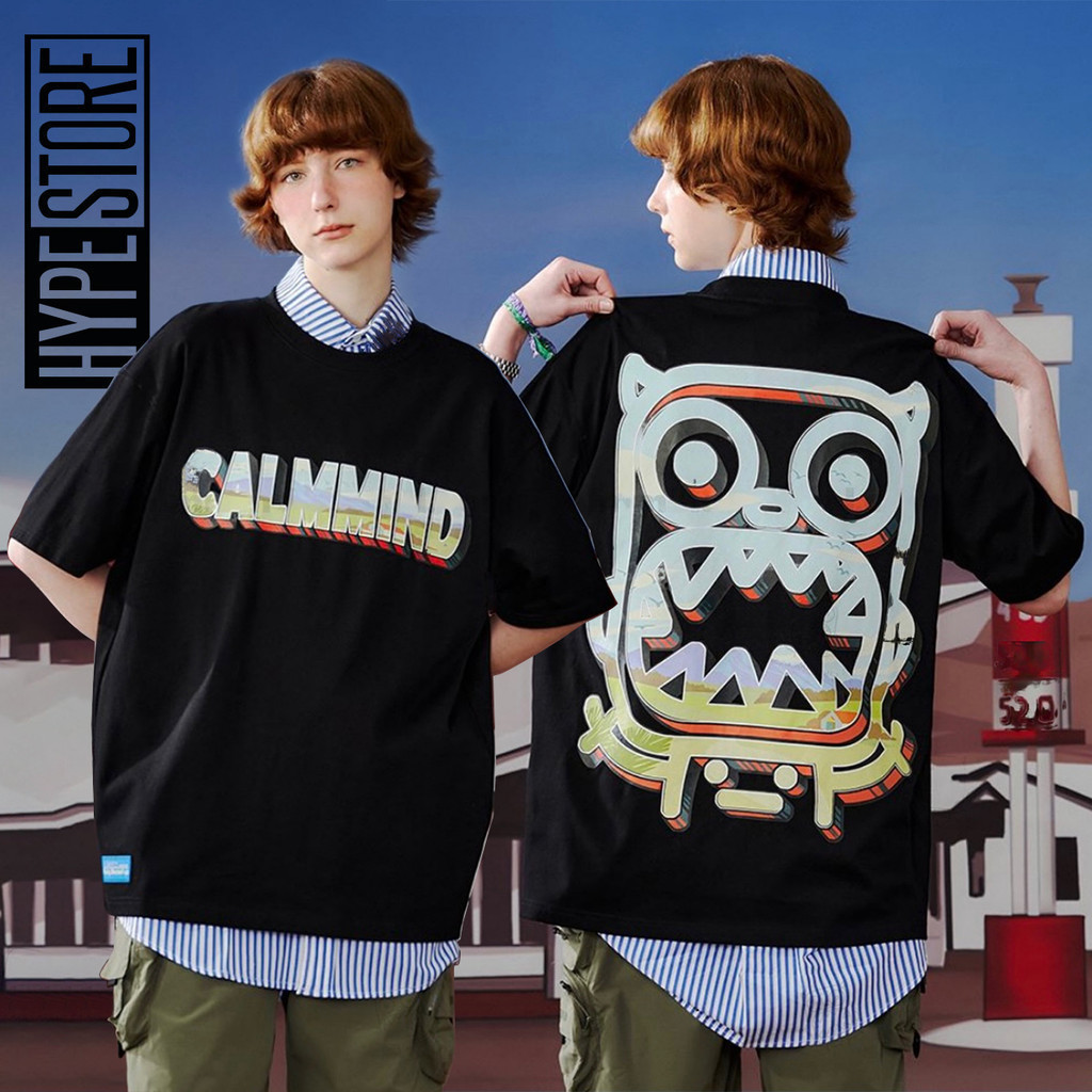 Kaos Oversize Calmmind BASIC OIL PAINT MONSTER Cotton High Quality Unisex T-shirt