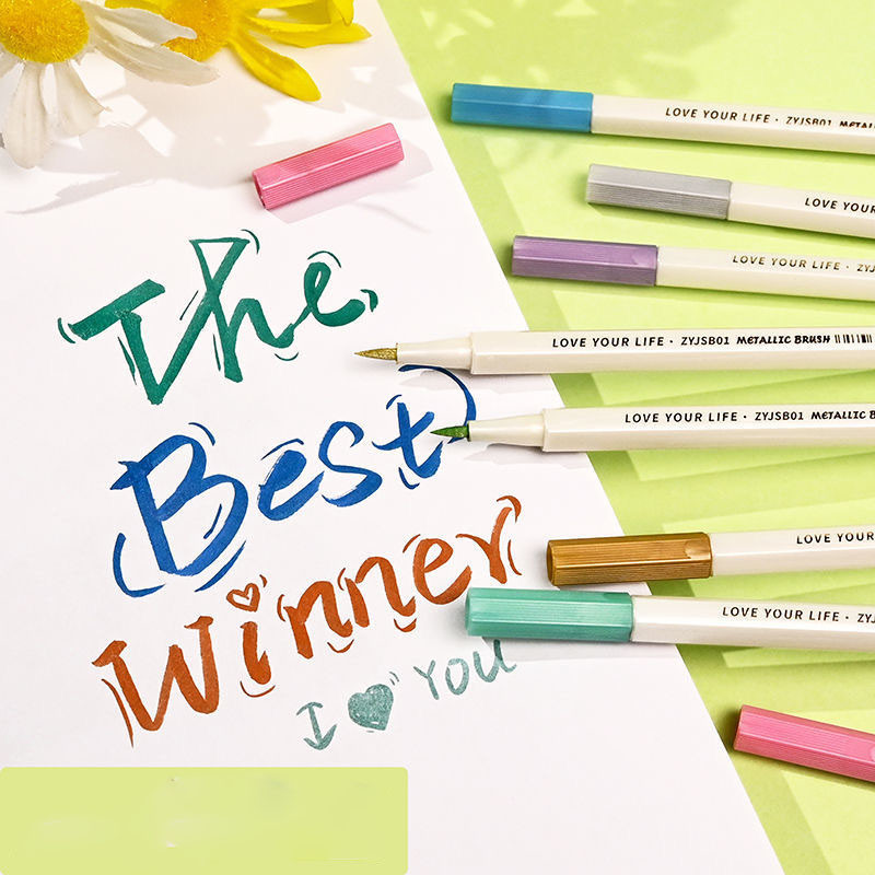 

Brush Pen / Spidol Warna Pena / Kuas Metalik / Kaligrafi Dekor Spidol Warna / Coloring Markers Pulpen / Mewarnai Colorful Alat Tulis barang aesthetic