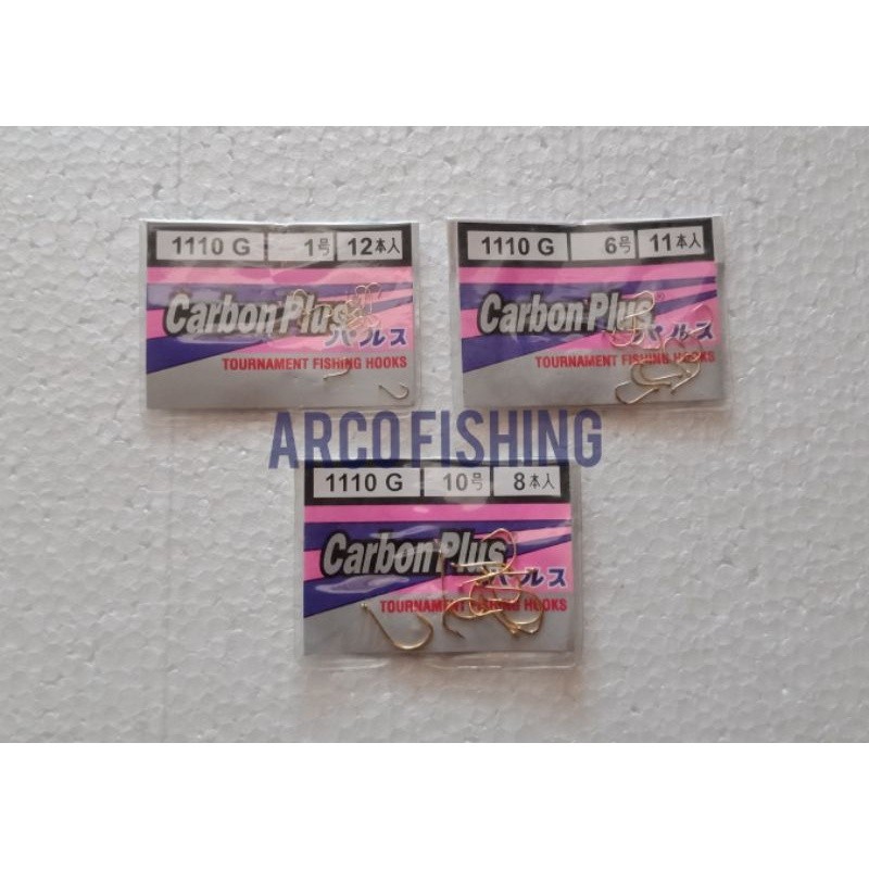 KAIL CARBON PLUS 1110G  0.5 0.8 kuning kail emas Kieryu dengan lubang 1110G/1010R kail pancing tanag