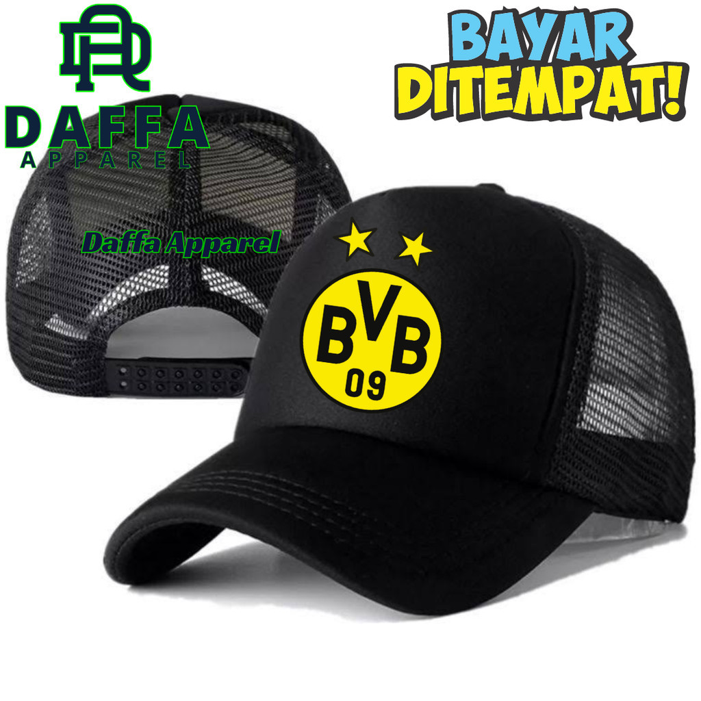 Daffa Apparel Topi Trucker BORUSSIA DORTMUND - Topi Distro BORUSSIA DORTMUND Logo - Topi BORUSSIA DO