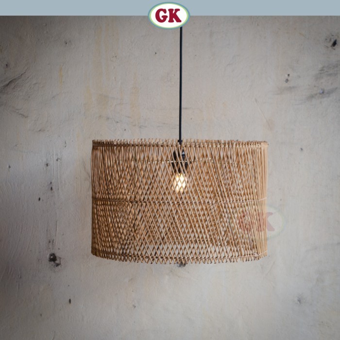 D40 Lampu gantung rotan lampu dekor 1125