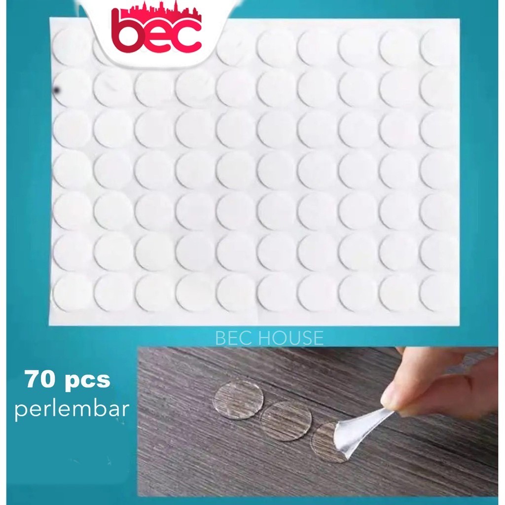 

[70pcs] Double Tape Bulat Tranpasarant Lem Titik Dua Sisi Dekorasi Rumah Isolasi Balon Glue Tape BAGEN Termurah BEC