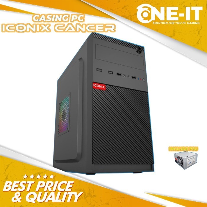 CASE ICONIX CANCER FREE PSU 500W CASING PC Komputer