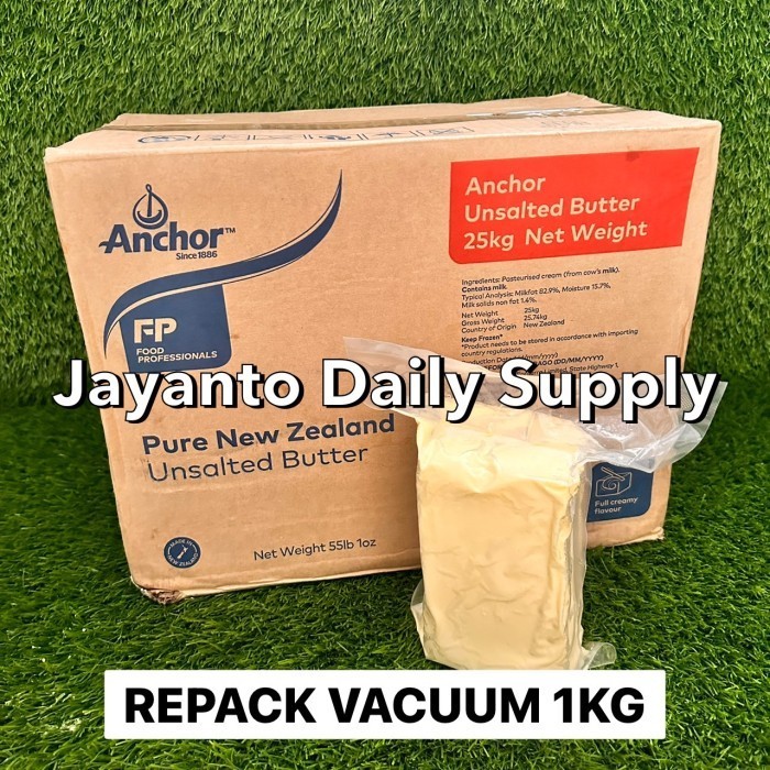 

UNSALTED BUTTER ANCHOR 1KG REPACK / PURE BUTTER / MPASI - 100% HALAL