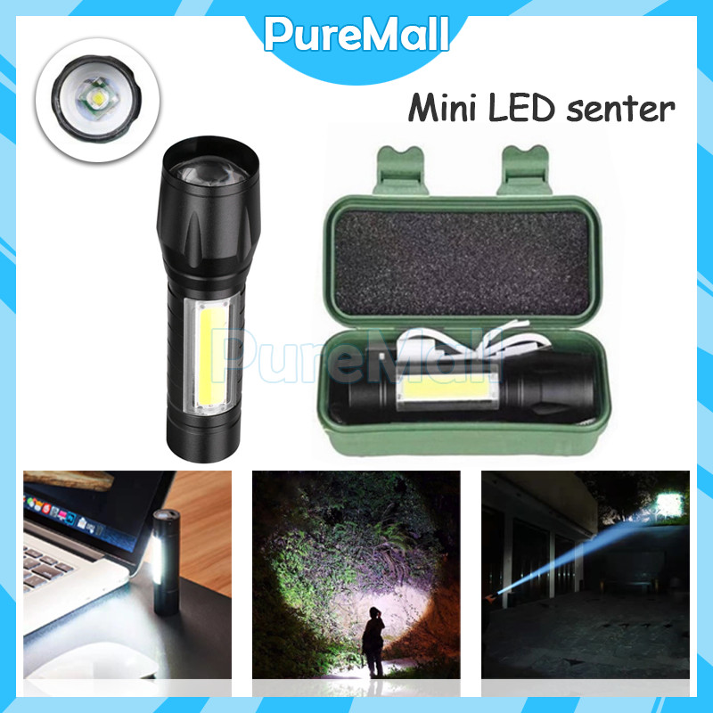 Lampu Senter Mini Led Zoom Super Terang / Mini Cob Led Senter / Mini Senter