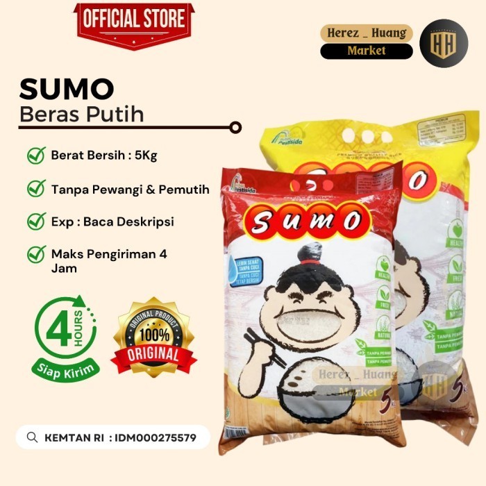 

BERAS SUMO MERAH EXTRA PULEN ENAK PREMIUM DIJAMIN BERSIH TANPA CUCI - 5 Kg