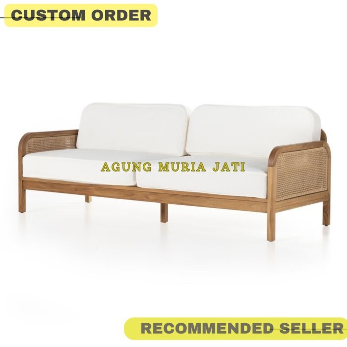 Sofa Minimalis Rotan Vintage Kayu Jati