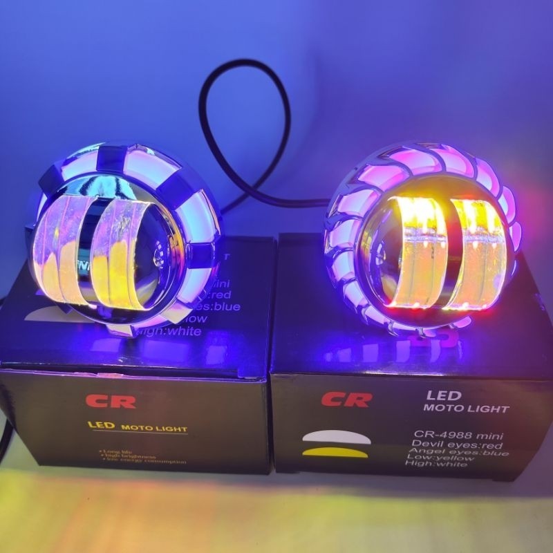 Lampu Led Mobil Motor Mini Projector Projie Lampu LED Depan Putih Kuning Utama Motor H4 H6 12 volt D