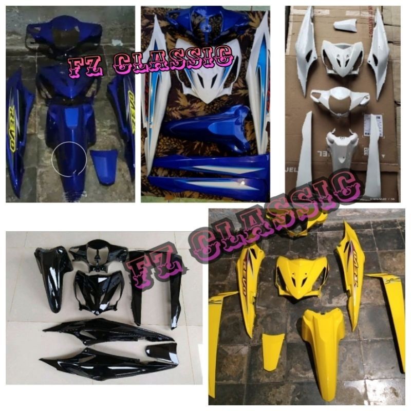 full set cover body halus bodi Honda Revo lama warna hitam kuning putih biru silver