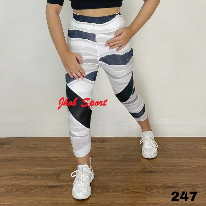 JHOB SPORT Legging Pendek Jaring/Celana Legging Sport Wanita/Legging Pendek 7/8 Sport/Celana Zumba/L