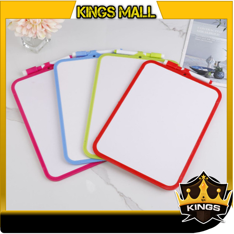 

KINGs - S6246 Mini Papan Tulis Anak Motif Karakter / Papan Mini Gambar Edukasi / Colorful White Board Free Spidol