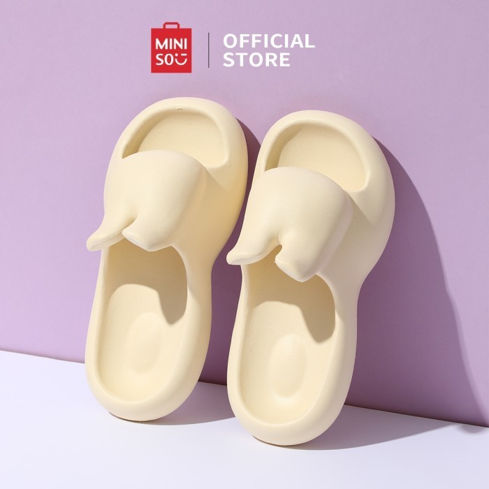 Terbaru Koleksi MINISO Sandal Wanita Women's Slippers Kelinci Mode EVA Sendal Wanita - Apricot, 37-3