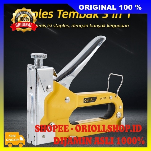 Staples Tembak 3 in 1 Staples Pertukangan Staples Tembak Jok Paku Kayu Manual 100% ASLI