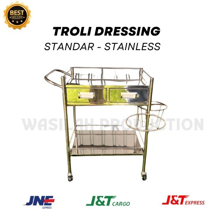 TROLLEY DRESSING 2 RAK LACI STAINLESS | TROLI DRESSING STAINLESS | TROLLEY DRESSING 2 RAK 2 LACI STA