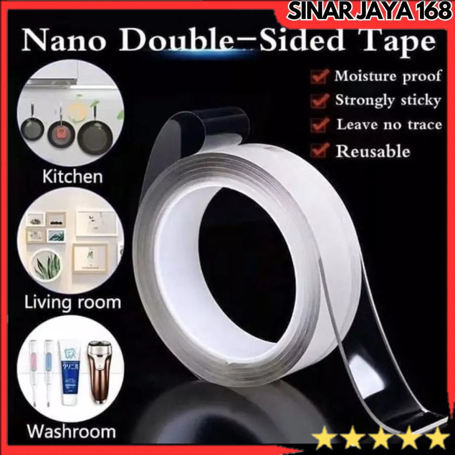 

Hoki Tape Nano Double Sided Tape 2METER MULTIFUNGSI MURAH
