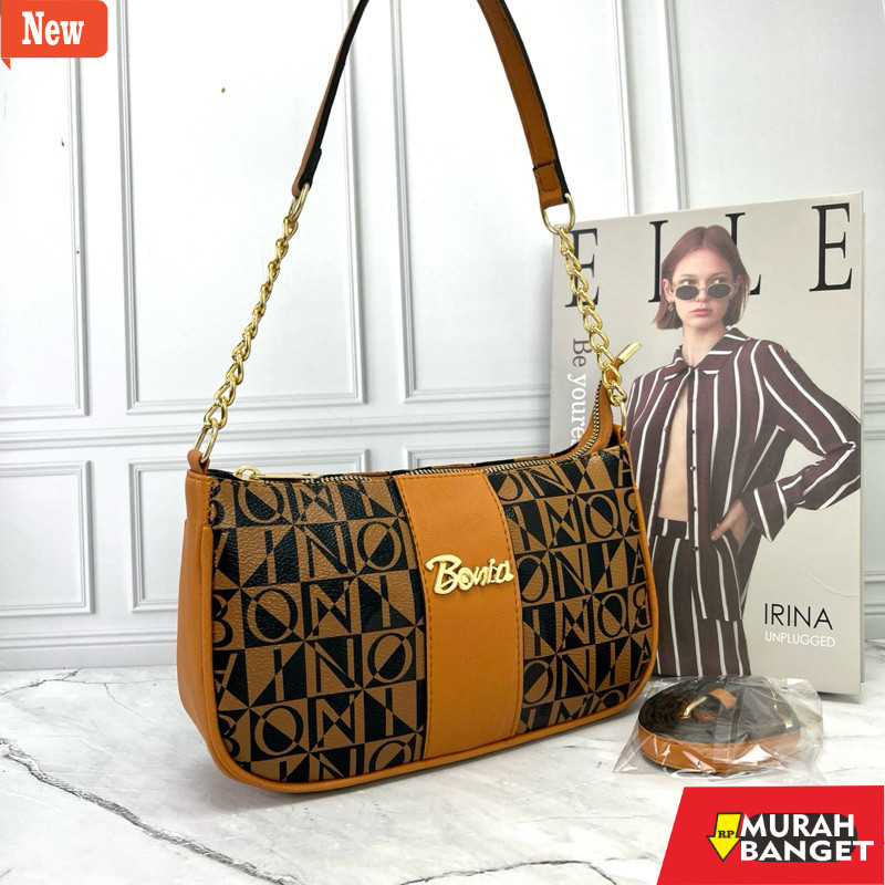 Tas Bulan Sabit Wanita Bela Bonia Tas wanita sling bag kekinian-Tas selempang wanita terlaris kulit 