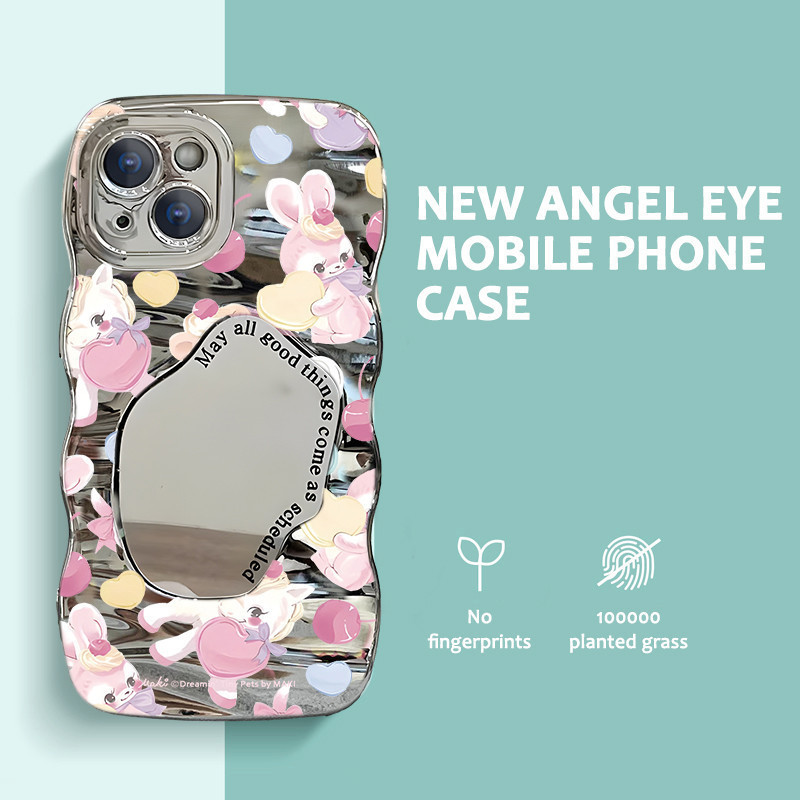 Casing Ponsel Cermin Pola Kelinci Casing Iphone11 12 13 14 15 Iphone11 12 13pro 12pro Max 13pro Max 