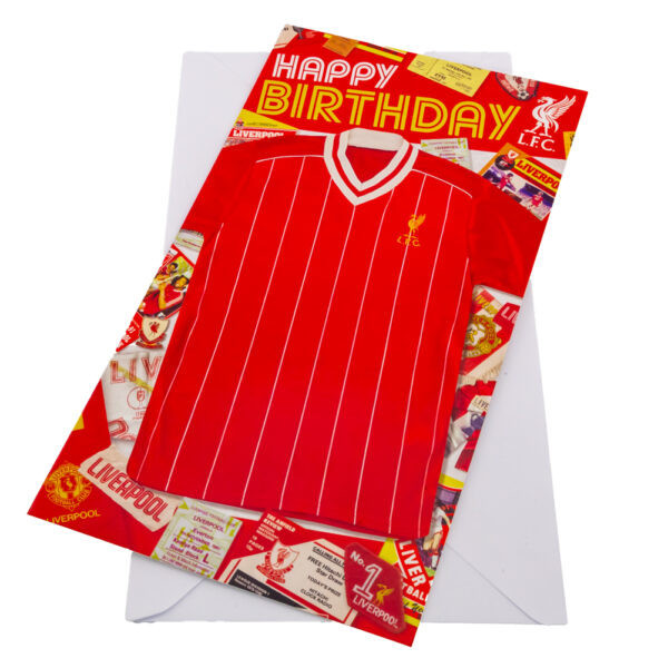 

Liverpool FC Retro Shirt Birthday Card, Kartu Ulang Tahun LFC Official Licensed Product