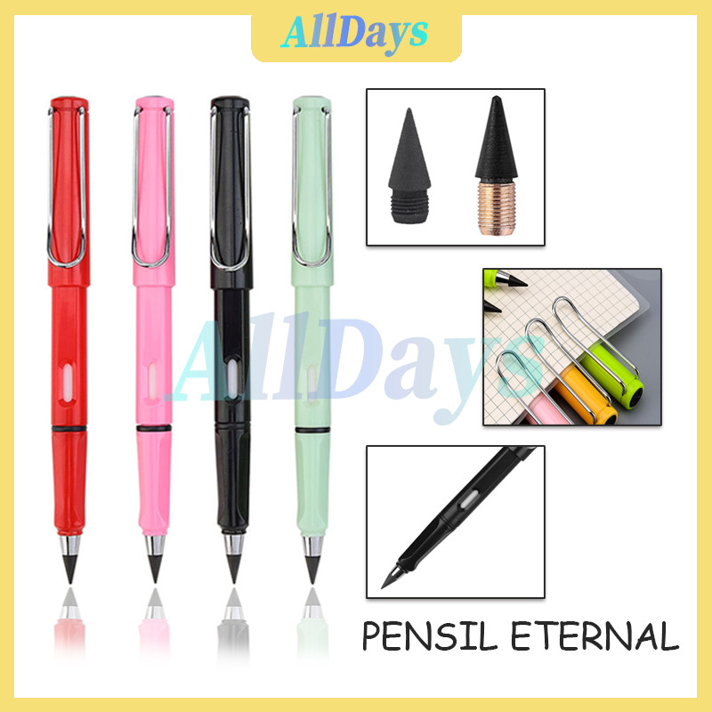 

Pensil Tanpa Batas HB 0.5mm / Eternal Pencil Pensil Ajaib Tanpa Rautan + Pengahapus Untuk Menulis Menggambar / Premium Unlimited Writing Inkless Rubber Eraser / Pena Perlengkapan Alat Tulis Sekolah Anak Sketsa High Tech Nib