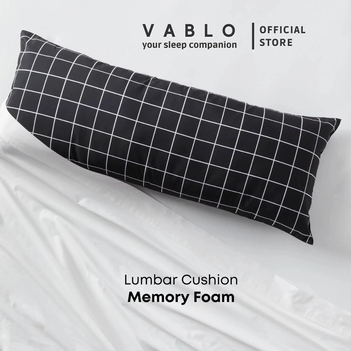 Vablo bantal lumbar cushion memory foam micro - motif hitam
