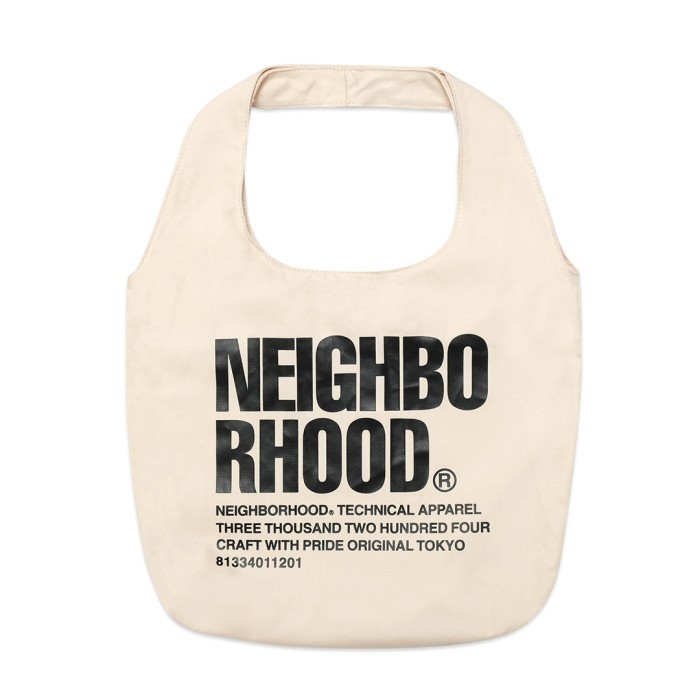 [TERMURAH] Neighborhood Large Print Cotton Twill Tote Bag - Beige