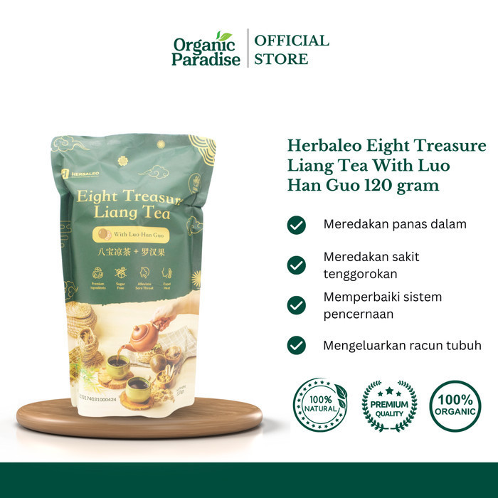 

Herbaleo Eight Treasure Liang Tea With Luo Han Guo 120 gram