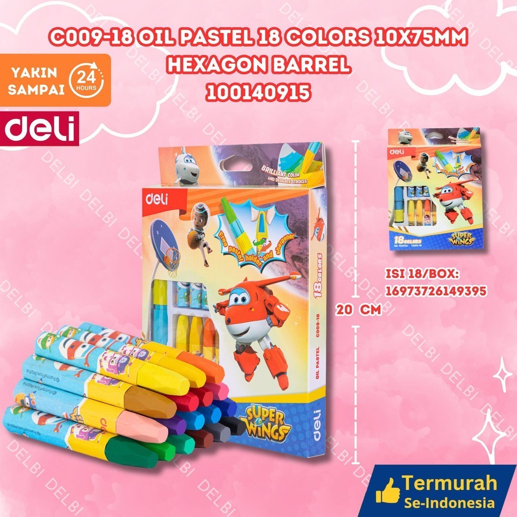 

OIL PASTEL DELI 18W C009-18 OIL PASTEL 18 COLORS 10X75MM