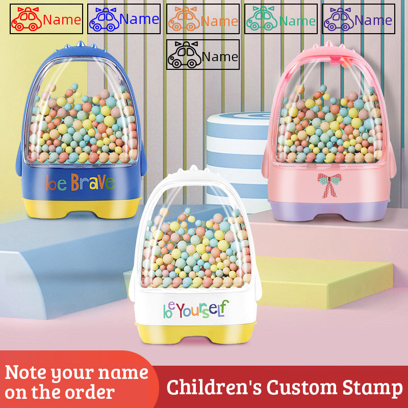 

Blue/Red/Purple/Orange/Green/Black Ink Penguin Baby Name Stamp Custom-made DIY Gift for Children Seal Student Clothes Name Seal